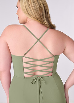 Barbie ♥ Azazie Bridesmaid Dresses Pistachio Sheath Corset Chiffon Dress image8