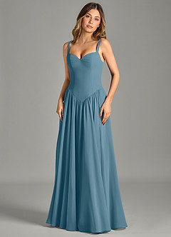 Azazie Evadina Suknie dla druhen Linia A Gorset Szyfon Do ziemi Sukienka image4