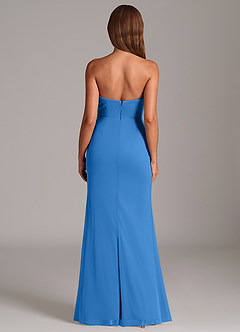 Azazie Katelyn Bridesmaid Dresses Blue Jay Sheath Strapless Mesh Convertible Dress image7