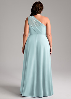 Azazie Phaedra Bridesmaid Dresses Mist A-Line One Shoulder Chiffon Dress image10