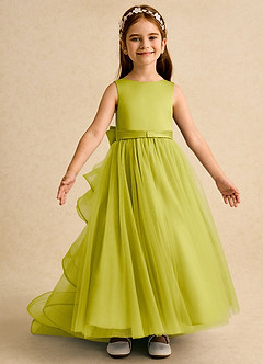Azazie Lior Robe Demoiselle D'honneur Fillette Robe Princesse en Tulle Plissée Citronnelle image6