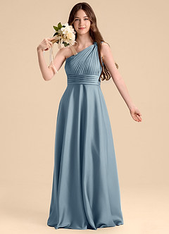 Azazie Charlize Junior Klä av A-Line i Stretch Satin Plisserad image6