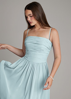 Azazie Andreina Bridesmaid Dresses Mist A-Line Pleated Chiffon Dress image2