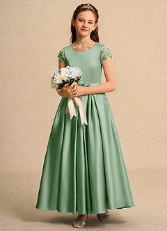 Azazie Bunny Girls Formal Flower Girl Dresses Matcha Ball-Gown Lace Dress image3