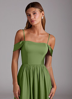 Azazie Calianna Bridesmaid Dresses Juniper A-Line Off the Shoulder Stretch Satin Convertible Dress image2