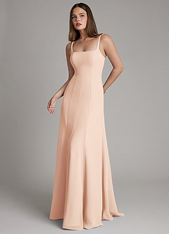 Azazie Nyla Bridesmaid Dresses English Rose A-Line Square Neckline Chiffon Dress image5