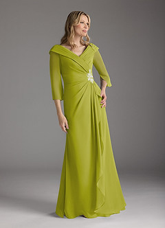 Azazie Jaycee Abiti per la Madre della Sposa Abito A-Line in Chiffon Citronella image1