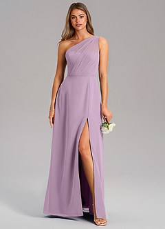 Azazie Phaedra Bridesmaid Dresses Wisteria A-Line One Shoulder Chiffon Dress image1