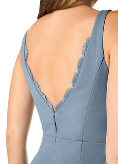 Azazie Verami Bridesmaid Dresses Dusty Blue Mermaid Lace Mesh Dress image5