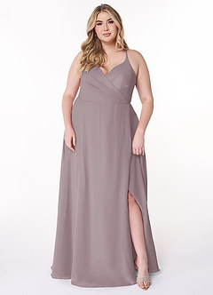 Azazie Davis Bridesmaid Dresses Dusk A-Line V-Neck Chiffon Dress image7