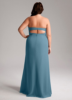 Azazie Leonis Vestidos de madrinha de casamento Vestido Bermudas de Chiffon de Bainha com Sem alças image10