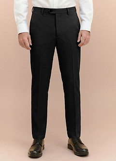 front Miles Black Seersucker Dress Pants