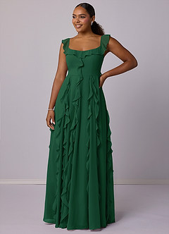 Barbie ♥ Azazie Bridesmaid Dresses Dark Green A-Line with Pockets Chiffon Dress image9