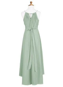 Azazie Oaklynn Junior Agave A-Line Pleated Chiffon Dress image7
