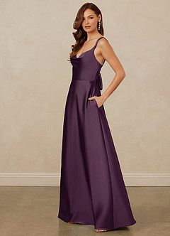 Christian Siriano Bridal for Azazie 1001 Brautjungfernkleider A-Linie Herzausschnitt Stretch-Satin Kleid Pflaume image4