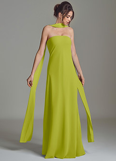 Azazie Ilana Bridesmaid Dresses Lemongrass A-Line Strapless Chiffon Dress image1