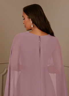 Azazie Isa Mother of the Bride Dresses Dusty Rose A-Line V-Neck Pleated Chiffon Dress image6