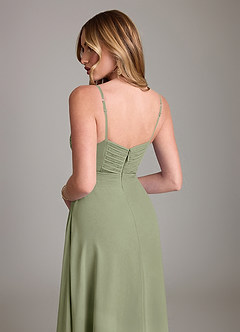 Azazie Terese Bridesmaid Dresses Pistachio A-Line Pleated Chiffon Dress image7