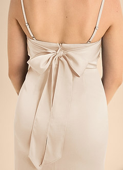 Azazie Mai Junior White Alabaster A-Line Sweetheart Neckline Stretch Satin Dress image6