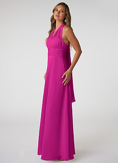 Azazie Fifi Vestidos de damas de honor Vestido de Fucsia de Gasa de Corte En A Convertible con Sin tirantes image5
