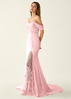 Donatella Light Pink 3D Flowers Sparkly Lace Up Back Prom Dress image3