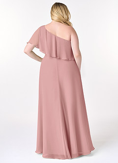Azazie Lizzy Bridesmaid Dresses Dusty Rose A-Line One Shoulder Chiffon Dress image9