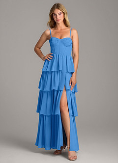 Azazie Alanna Bridesmaid Dresses Blue Jay A-Line Sweetheart Neckline Chiffon Dress image3