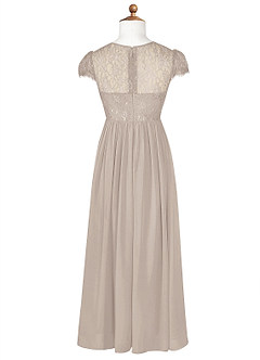Azazie Delevingne Junior Frost A-Line Lace Chiffon Dress image7