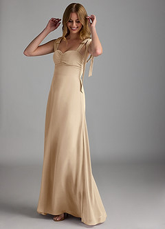 Azazie Lizet Bridesmaid Dresses Champagne A-Line Sweetheart Neckline Chiffon Dress image1
