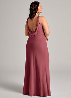 Azazie Rylina Vestidos de damas de honor Vestido de Merlot de Gasa de Corte Sirena con Plisado image11