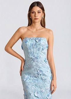 Maxi jurk Elina IJsblauwe Bloemen image5