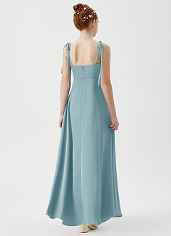 Azazie Rosey Junior A-Linie Herzausschnitt Stretch-Satin Kleid Stimmungsvolles Blau image2