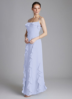 Azazie Malia Bridesmaid Dresses Lavender Sheath Ruched Chiffon Dress image5