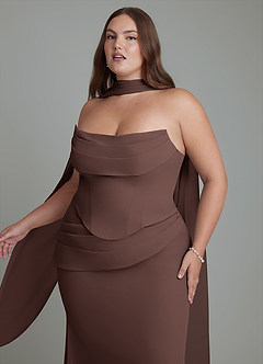 Azazie Sorrel Bridesmaid Dresses Ganache Mermaid Corset Chiffon Dress image10