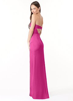 Azazie Leonis Brautjungfernkleider Wandelbar Meerjungfrau-Linie Plissee Stretch-Satin Kleid Fuchsia image7