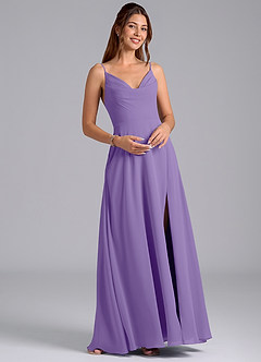 Azazie Sarella Bridesmaid Dresses Tahiti A-Line with Pockets Chiffon Dress image4