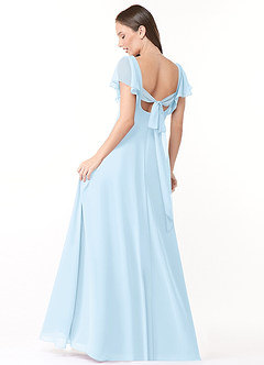 Azazie Syenna Bridesmaid Dresses Sky Blue A-Line Ruched Chiffon Dress image2