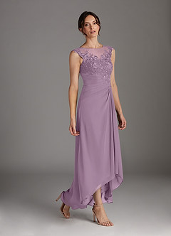 Azazie Endora Abiti per la Madre della Sposa Abito A-Line in Chiffon in Pizzo con Scollo a U Glicine image3