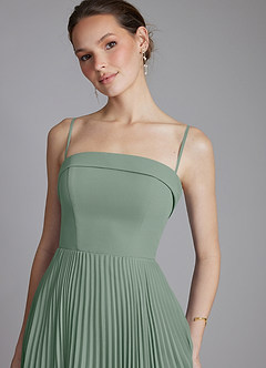 Azazie Mariana Brautjungfernkleider A-Linie Schulterfrei Chiffon Kleid Silberner Salbei image4