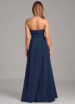 Azazie Lucienne Bridesmaid Dresses Dark Navy A-Line Strapless Chiffon Convertible Dress image5