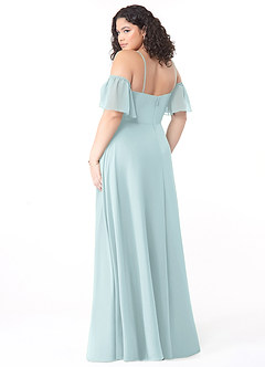 Azazie Sue Bridesmaid Dresses Mist A-Line Off the Shoulder Chiffon Convertible Dress image10