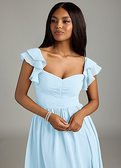Azazie Anaya Bridesmaid Dresses Sky Blue A-Line Pleated Chiffon Dress image6