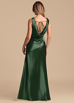 Azazie Rylina 신부 들러리 드레스 인어 메탈릭 새틴 바닥 길이 드레스 image6