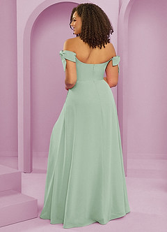 Barbie ♥ Azazie Brautjungfernkleider Wandelbar A-Linie Schulterfrei Chiffon Kleid Agave image8