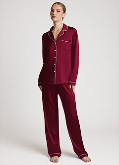 Long Sleeves and Pants Satin PJ Set