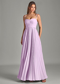 Azazie Chiana Abiti da Damigella Abito A-Line in Chiffon Senza Cinturino Lilla Glassato image2