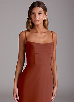 Azazie Saige Bridesmaid Dresses Auburn A-Line Off the Shoulder Chiffon Convertible Dress image2