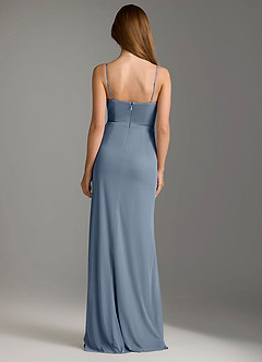 Azazie Maci Bridesmaid Dresses Twilight Sheath Pleated Mesh Dress image2