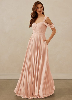 Christian Siriano Bridal for Azazie 1013 Bridesmaid Dresses Pleated Off Shoulder Chiffon A-Line Dress image1