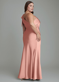 Azazie Yuanna Bridesmaid Dresses Rosette Mermaid One Shoulder Stretch Satin Dress image9